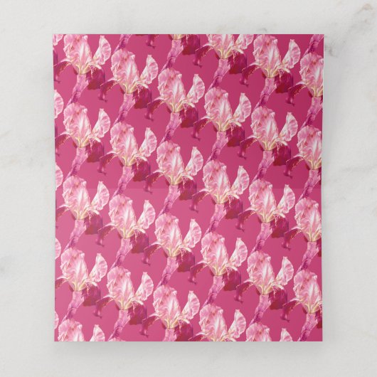 Rode roze vlag iris waterverf gast plaats kaarten plaatskaartje (Binnenkant ongevouwen)