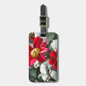 rode, roze vleermuis / melkbloemen bagagelabel (Voorkant verticaal)