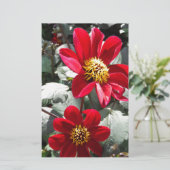 rode, roze vleermuis / melkbloemen briefpapier (Staand voorkant)