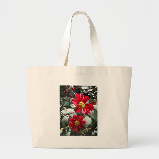 rode, roze vleermuis / melkbloemen grote tote bag (Voorkant)