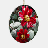 rode, roze vleermuis / melkbloemen keramisch ornament (Rechts)