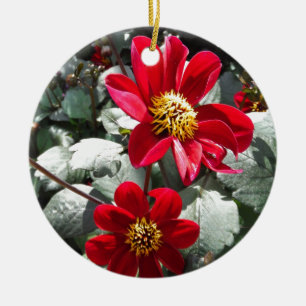 rode, roze vleermuis / melkbloemen keramisch ornament