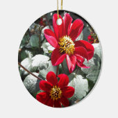 rode, roze vleermuis / melkbloemen keramisch ornament (Links)