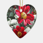 rode, roze vleermuis / melkbloemen keramisch ornament (Links)