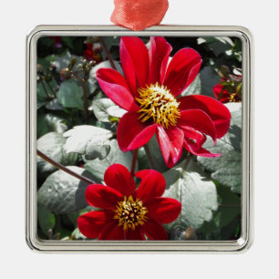 rode, roze vleermuis / melkbloemen metalen ornament