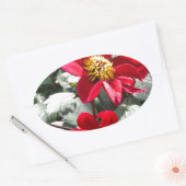 rode, roze vleermuis / melkbloemen ovale sticker (Envelop)