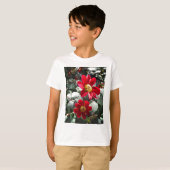 rode, roze vleermuis / melkbloemen t-shirt (Voorkant volledig)