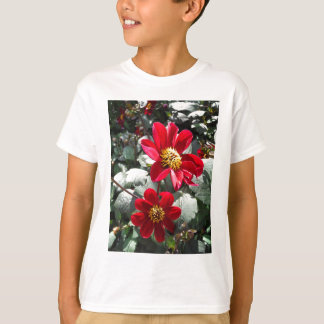 rode, roze vleermuis / melkbloemen t-shirt