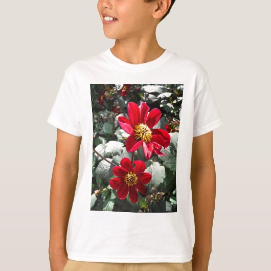 rode, roze vleermuis / melkbloemen t-shirt (Voorkant)