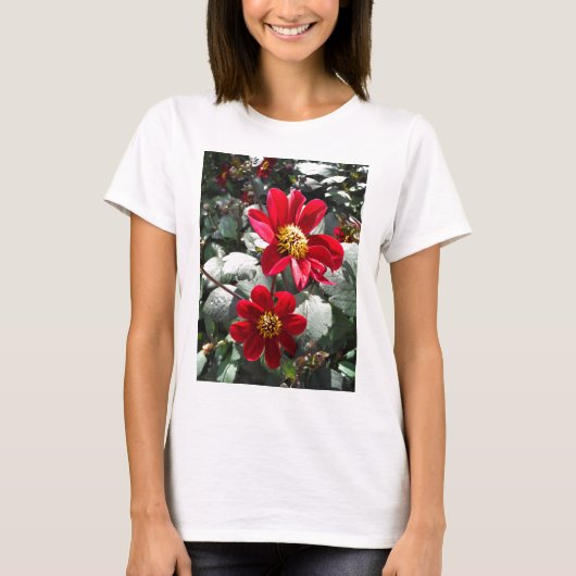 rode, roze vleermuis / melkbloemen t-shirt (Voorkant)
