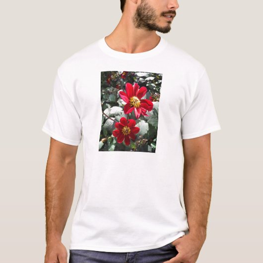 rode, roze vleermuis / melkbloemen t-shirt (Voorkant)