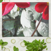 rode, roze vleermuis / melkbloemen theedoek (Gevouwen)