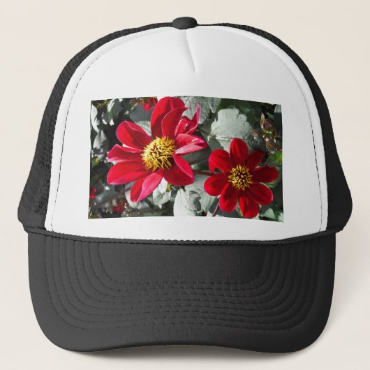 rode, roze vleermuis / melkbloemen trucker pet (Voorkant)
