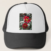 rode, roze vleermuis / melkbloemen trucker pet (Voorkant)