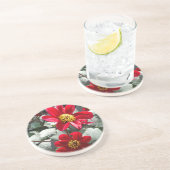 rode, roze vleermuis / melkbloemen zandsteen onderzetter (Zijkant)