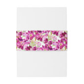 Rode roze voorraad bloemen waterverf bruiloft uitnodigingen wikkel (Achterkant Voorbeeld)