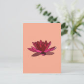 rode roze waterlelie briefkaart (Staand voorkant)