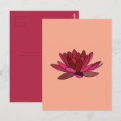rode roze waterlelie briefkaart (Voorkant / Achterkant)