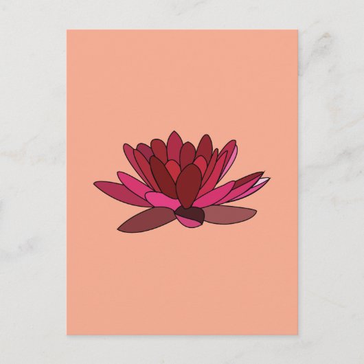 rode roze waterlelie briefkaart (Voorkant)