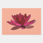 rode roze waterlelie inpakpapier vel (Voorkant 3)