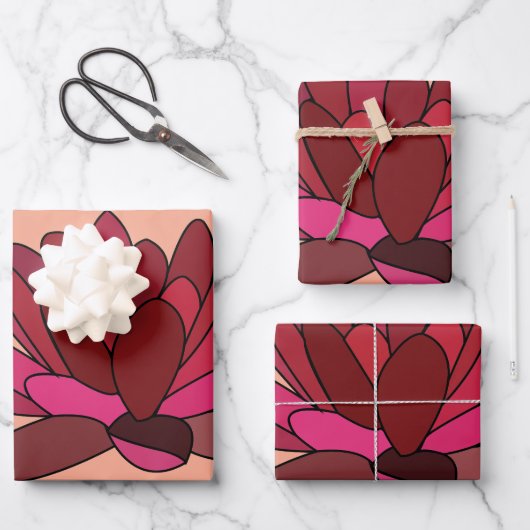 rode roze waterlelie inpakpapier vel (Voorkant)