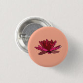 rode roze waterlelie ronde button 3,2 cm (Voorkant /achterkant)