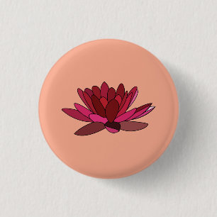 rode roze waterlelie ronde button 3,2 cm