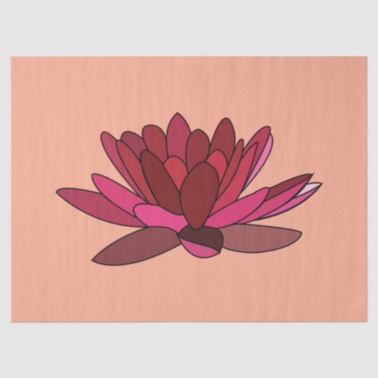 rode roze waterlelie tissuepapier (Voorkant)