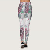 Rode roze Waterverf Bloem Rode Leggings (Achterkant)