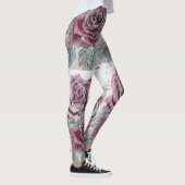Rode roze Waterverf Bloem Rode Leggings (Rechts)