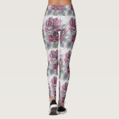 Rode roze Waterverf Bloem Rode Leggings (Achterkant)