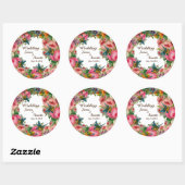 Rode roze Waterverf bloemen Ronde Sticker (Vel)