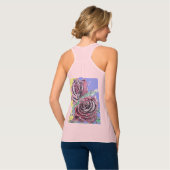 Rode roze Waterverf bloemen Rozen schilderen Tanktop (Volledige Achterkant)