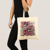 Rode roze Waterverf bloemen Tote Bag (Voorkant (product))