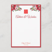 Rode roze waterverf Chinese bruiloft Advieskaart (Voorkant)