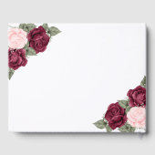 Rode roze Waterverf Floral Foto Memorial Funeral Gastenboek (Achterkant)