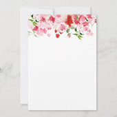 Rode roze Waterverf Floral Vrijgezellenfeest Kaart (Achterkant)