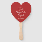 Rode roze waterverf florerend modern dubbel geluk handwaaier (Achterkant)