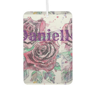 Rode roze Waterverf florerende auto Luchtverfrisser