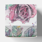 Rode roze Waterverf Heart Cake Favor Box Bedankdoosjes (Bovenkant)