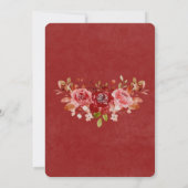 Rode roze Waterverf pinda's White Linen Wedding Kaart (Achterkant)