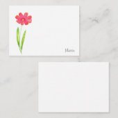 Rode roze Waterverf ventilator Notitiekaartje (Voorkant / Achterkant)