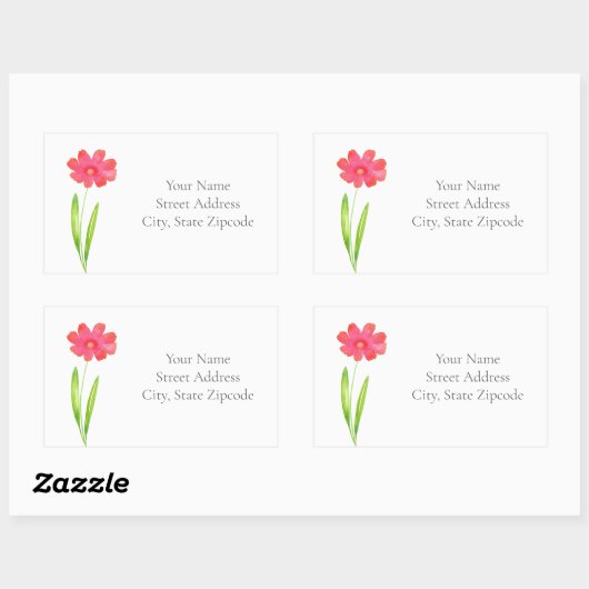 Rode, roze Waterverf Vloerlabels Rechthoekige Sticker (Vel)