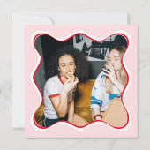 Rode Roze Wil je mijn bruidsmeisje zijn? Uitnodigi Kaart (Achterkant)