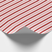 Rode Roze Witte Handgetekende Strepen Cadeaupapier (Hoek)