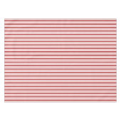 Rode Roze & Witte Handgetekende Strepen Tafelkleed (Voorkant (Horizontaal))