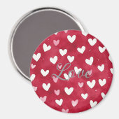 Rode Roze Witte Harten Magneet (Voorkant / Achterkant)