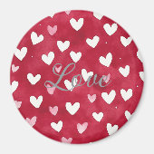 Rode Roze Witte Harten Magneet (Voorkant)