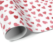 Rode Roze Witte Hartjes Liefde Cadeaupapier (Rol Hoek)