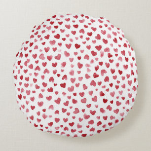 Rode Roze Witte Hartjes Liefde Rond Kussen